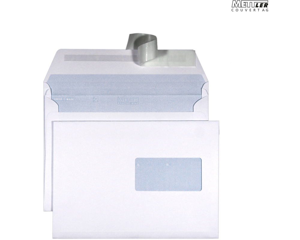 METTLER Couvert Fenster rechts B5 8097-FR 120g, ultraweiss 250 Stk.