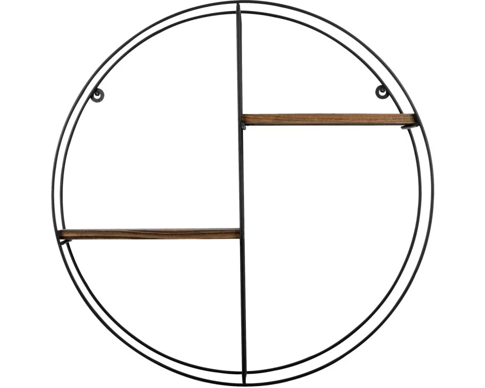 Woody Fashion Wandregal Caryophyllus 60 x 60 x 15 cm, Schwarz/Walnuss