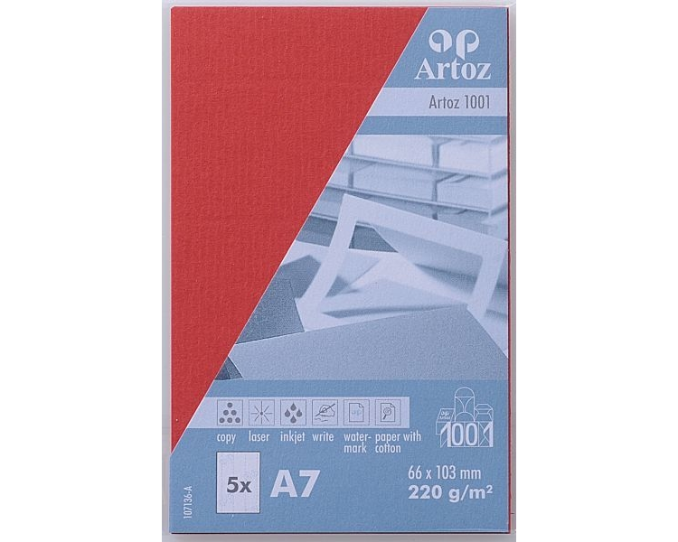 ARTOZ Visitenkarten 1001 A7 107136145 220g, rot 5 Blatt