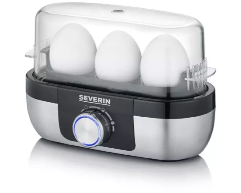 Severin Eierkocher EK 3163, Schwarz/Silber