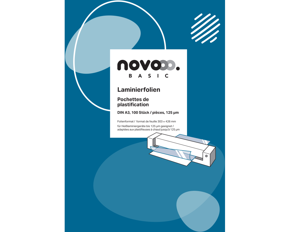 NOVOOO Laminierfolie A3 47120000 glanz, 125my 100 Stück