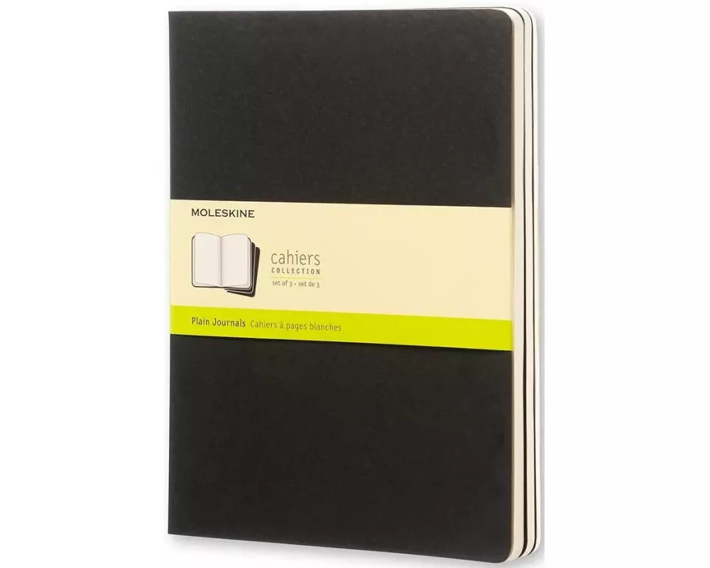 Moleskine Notizbuch XL Blanko, 120 Seiten, 3er Set