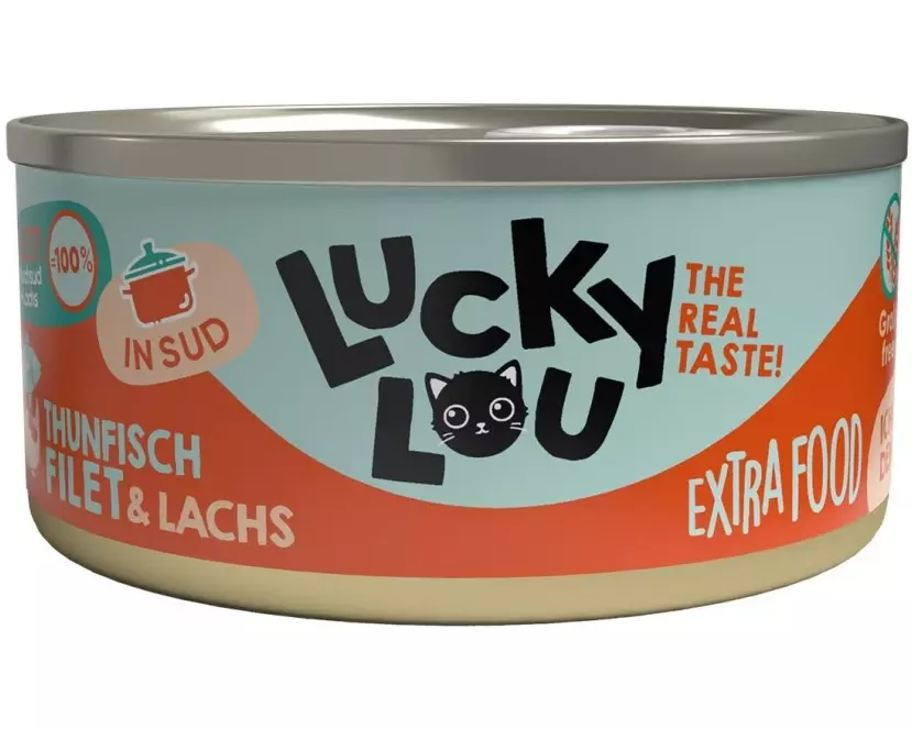 Lucky Lou Nassfutter Extrafood Thunfisch & Lachs in Sud, 70 g