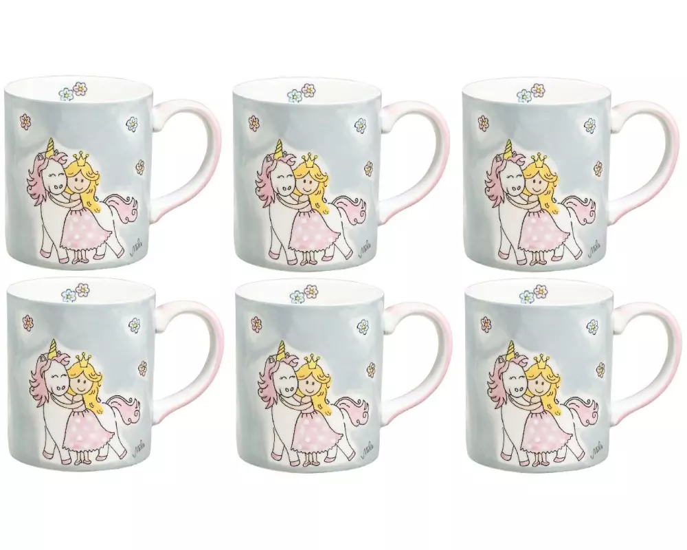 Mila Kindertasse Prinzessin und Einhorn 6-teilig, 180 ml