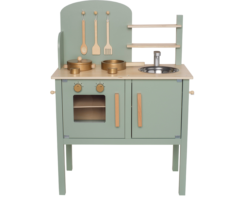 JABADABADO Küche m.Topf und Pfanne W7253 grün 56x32x78cm