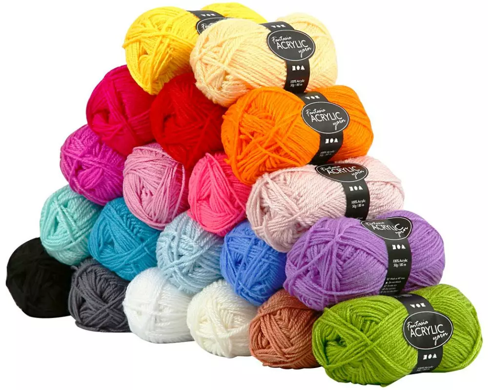 Creativ Company Polyacryl Garn Fantasia, Sortierte Farben, 20 x 50 g