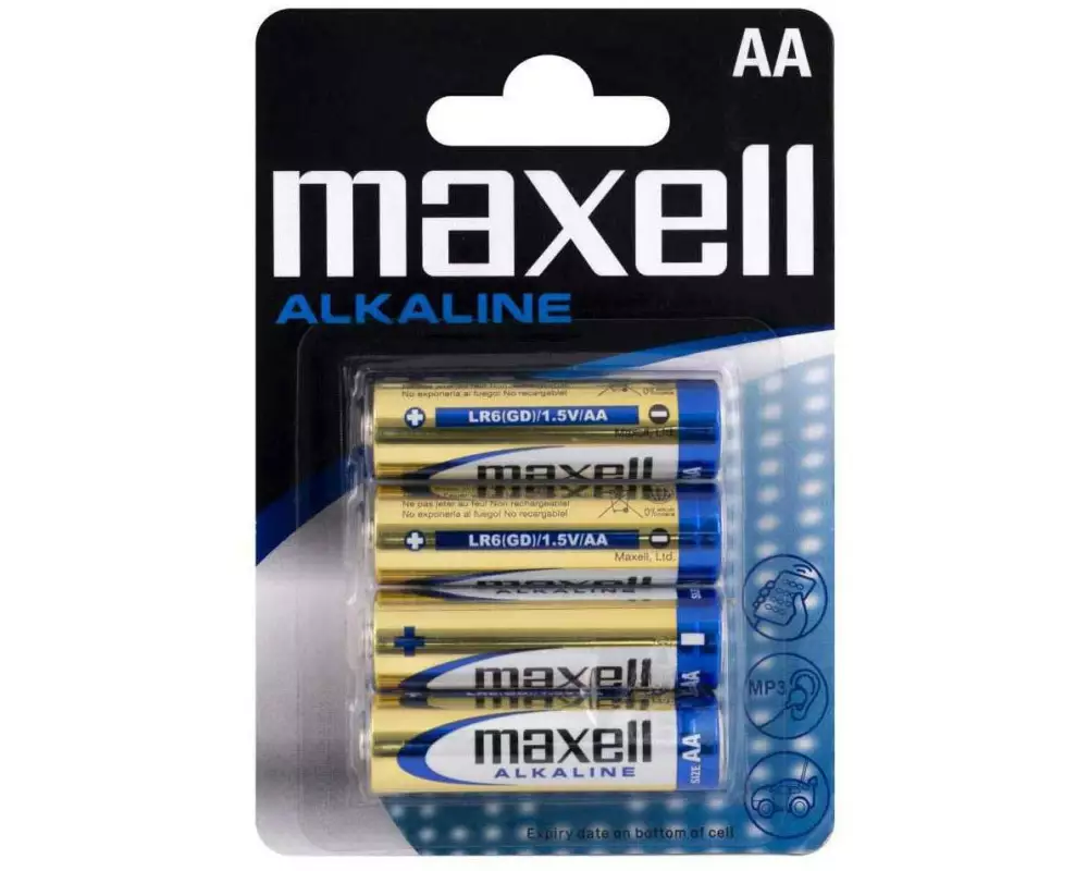 Maxell Europe LTD. Batterie Alkaline AA , 4 Stück