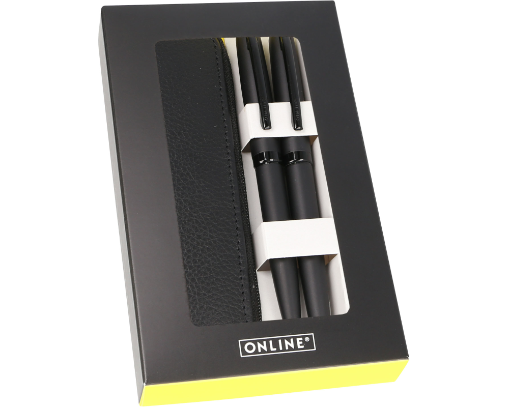 ONLINE Geschenkset Eleganza 34754 Pure black, Lederetui