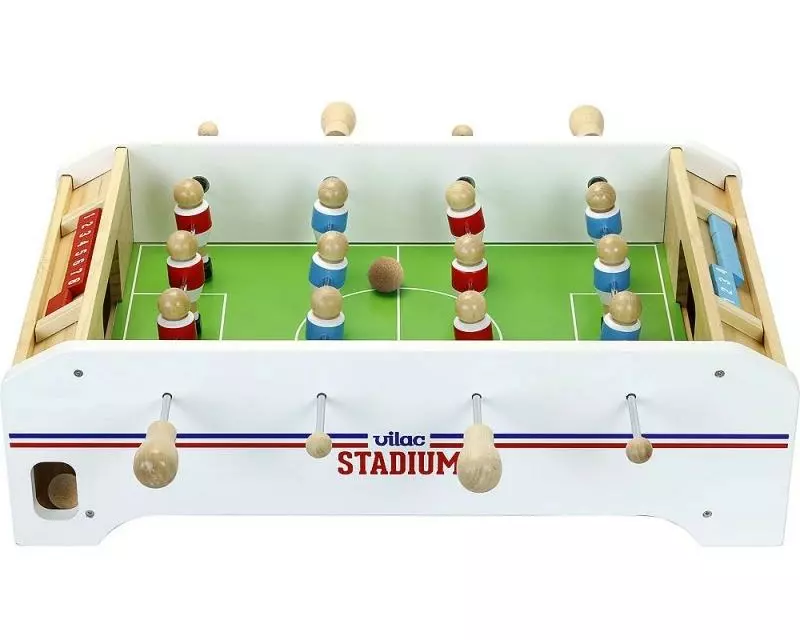 Vilac Familienspiel Tischkicker Stadium Buchenholz, 12 Figuren