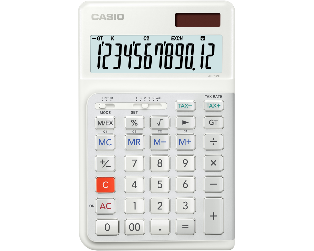 CASIO Tischrechner JE-12E weiss