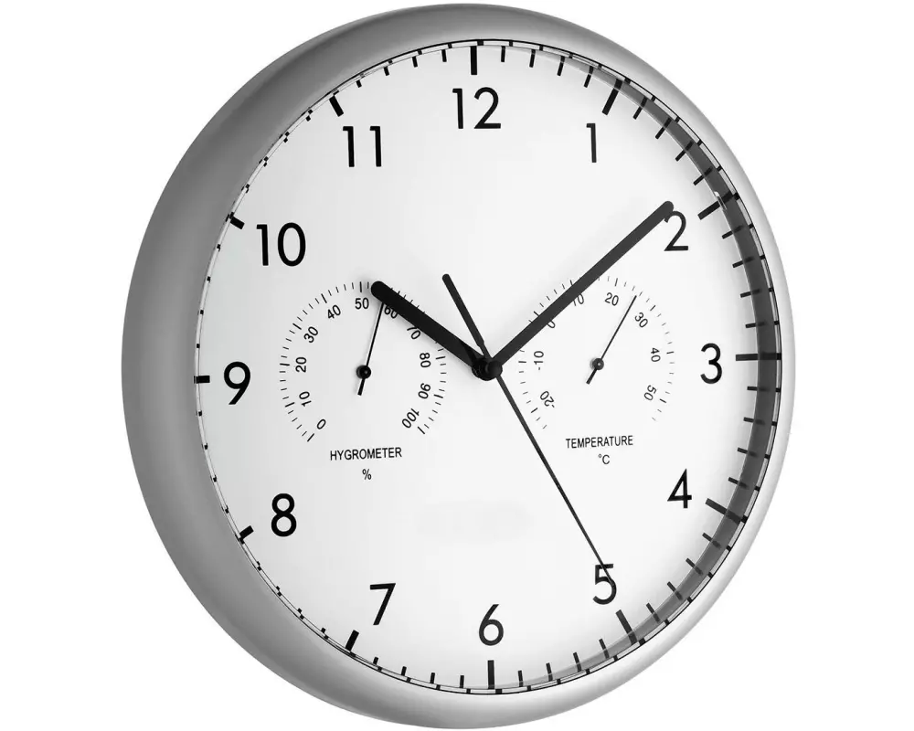 TFA Dostmann Wanduhr Silber