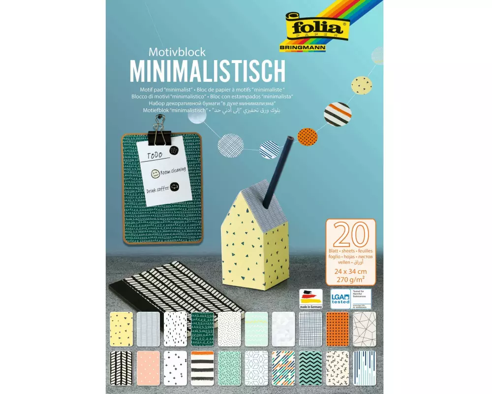 Folia Motivblock Minimalistisch, 24 x 34 cm 20 Blatt