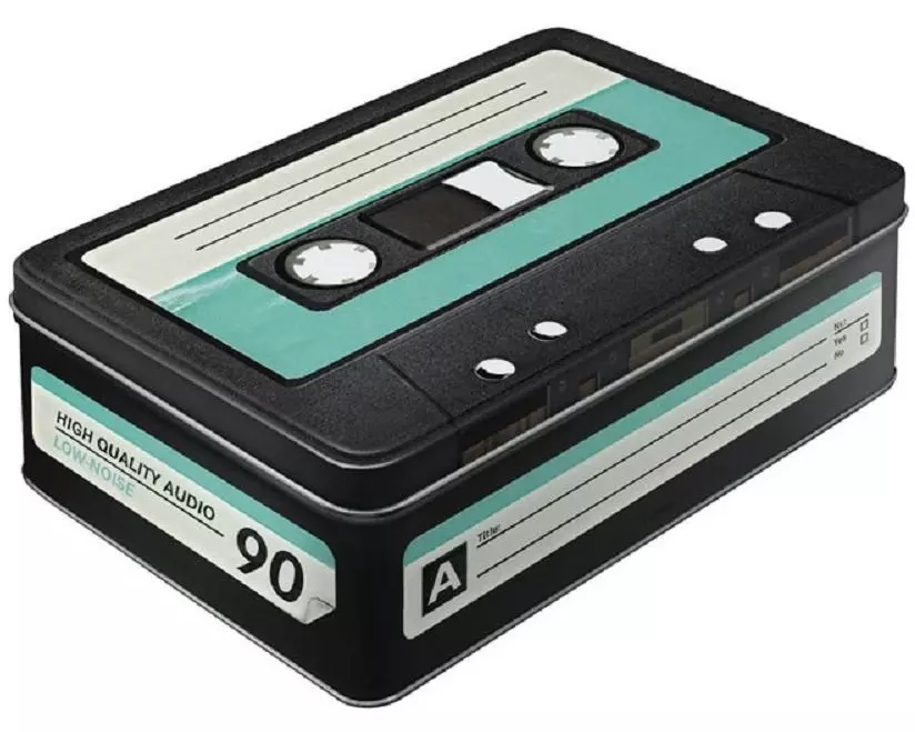Nostalgic Art Vorratsdose Retro Kasette 3 l, Schwarz/Türkis/Weiss