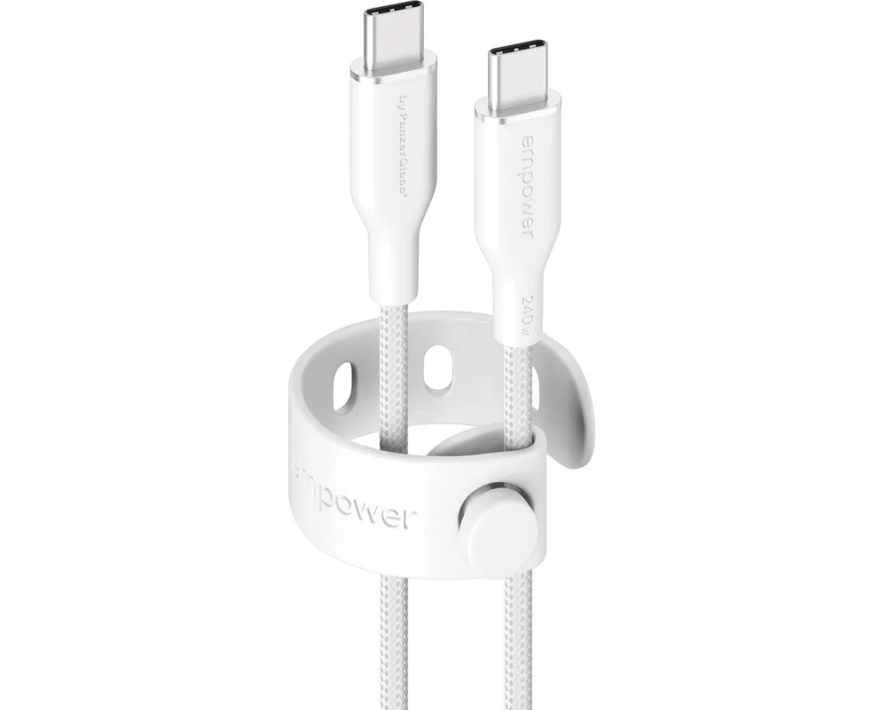 emPower by PanzerGlass USB 2.0-Kabel Racing 240 W Silber Weiss USB-C - USB-C 2 m
