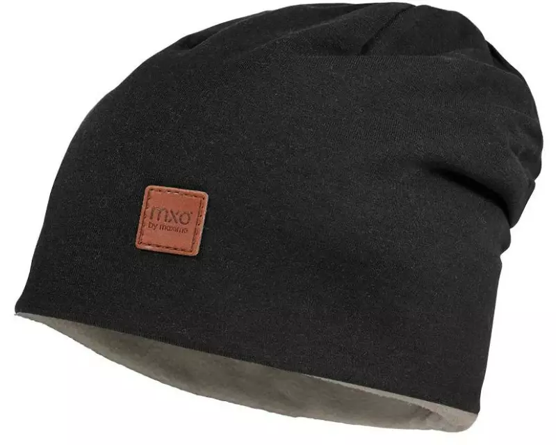maximo Mütze Beanie reversible Schwarz/Fungi Gr. 49