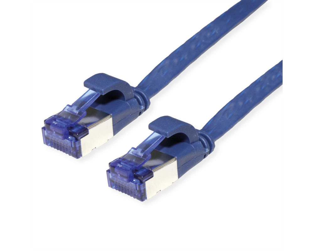 VALUE Patchkabel Cat.6A (Class EA) FTP, extra-flach, blau, 1 m