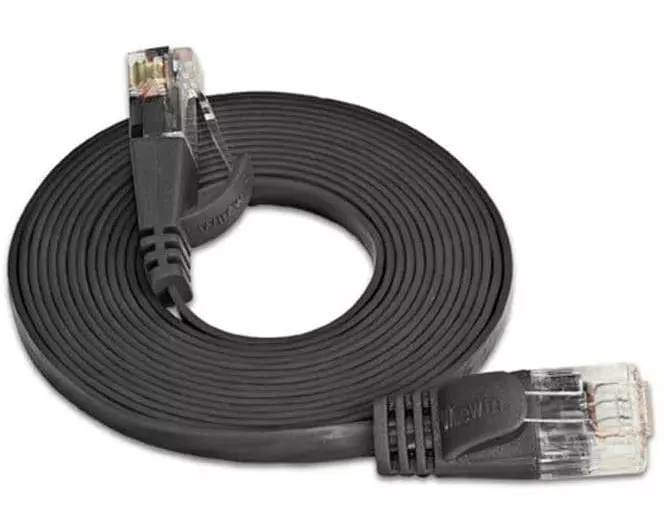SLIM Slimpatchkabel RJ-45 - RJ-45, Cat 6, UTP, 3 m, Schwarz
