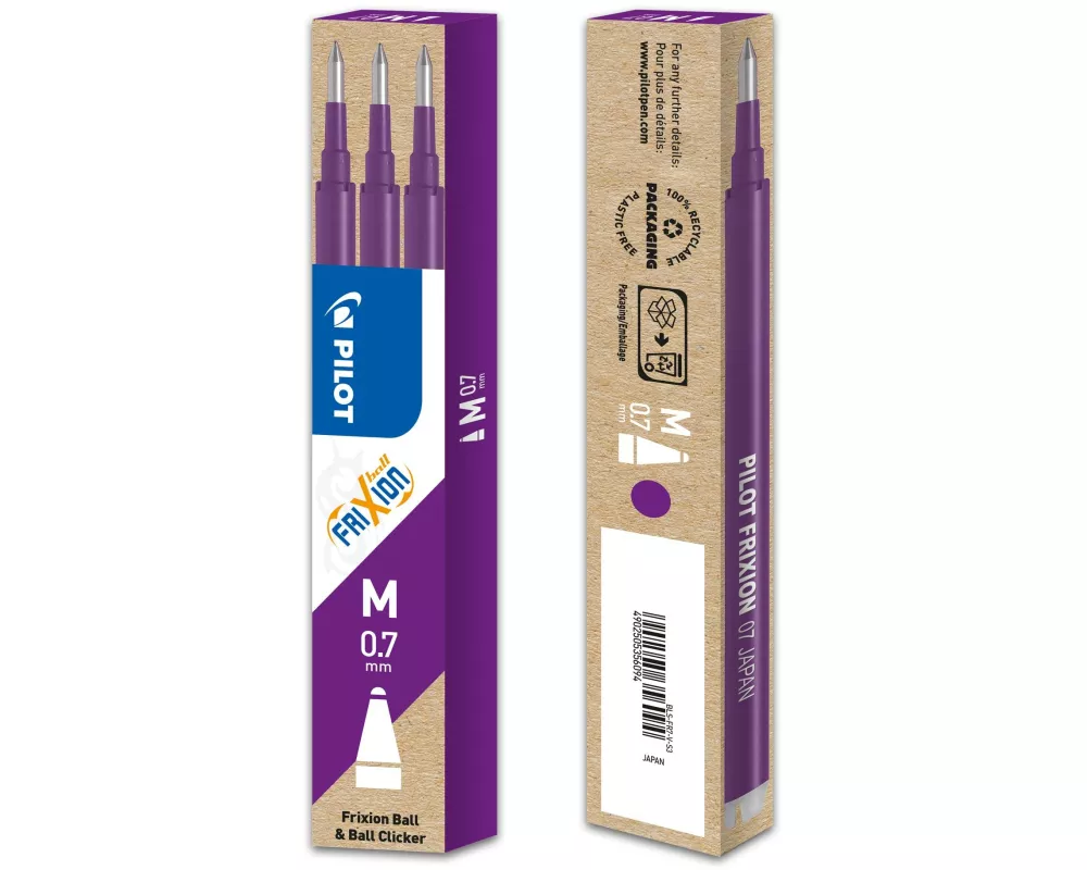 Pilot Patrone Frixion Refill 3 Stück, Violett, 0.7 mm