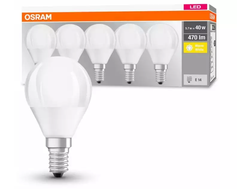 OSRAM Lampe Base Retro, 5W, E14 Warmweiss, 5er Box