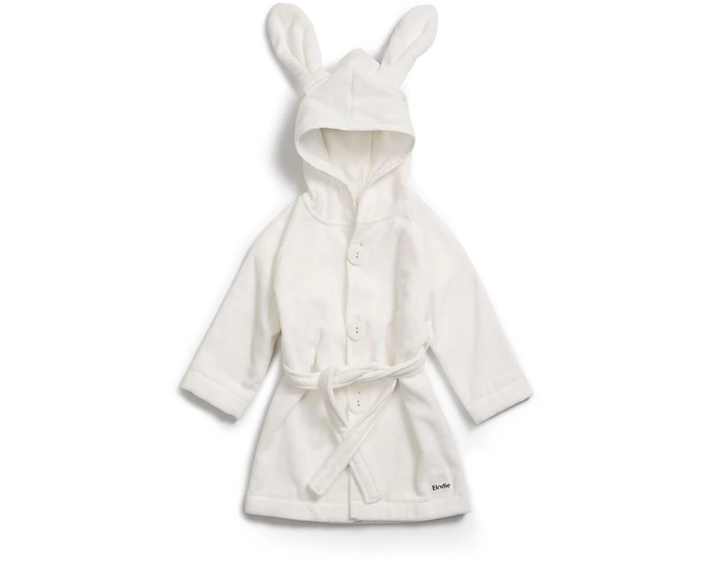 ELODIE Bademantel Vanilla White Baumwollvelours weiss