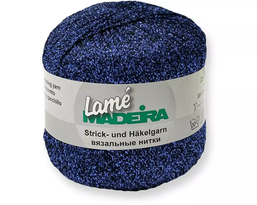Madeira Häkel- und Strickgarn Lamé 25 g, 175 m, Blau