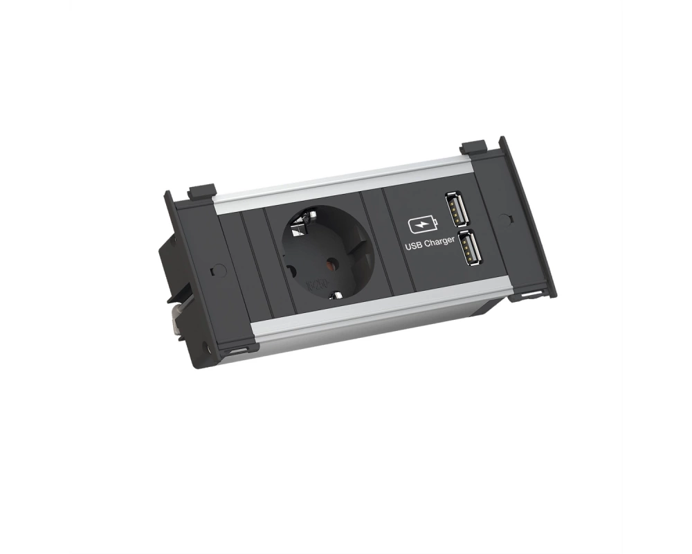 BACHMANN KAPSA X-Small 1x Schutzkontakt 1x USB Charger, GST18-Stecker