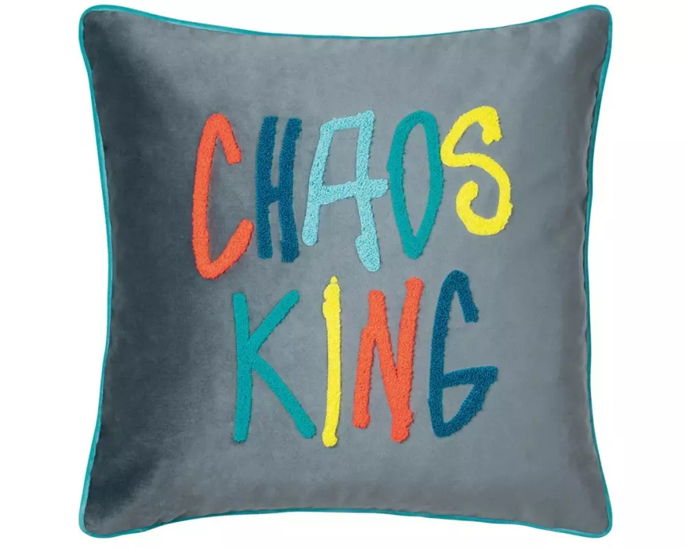 pad Kissen Letters Chaos King Grau 40 x 40 cm