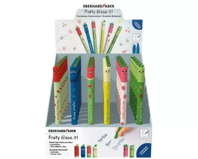 Eberhard Faber Gelschreiber Fruity Erase it! 0.7 mm, Blau, 36 Stück