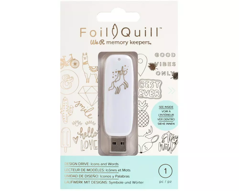 We R Memory Keepers Design USB-Stick Symbole und Wörter