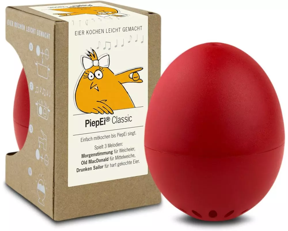 PiepEi Küchentimer Singende Eieruhr Classic, Rot