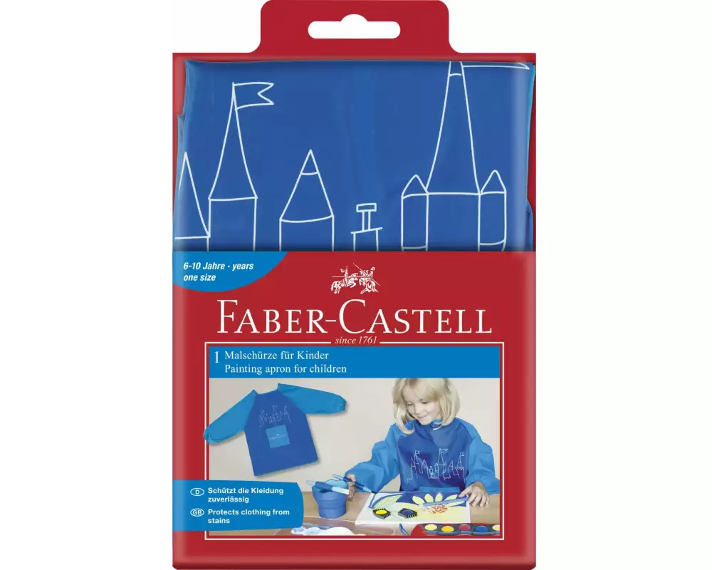 Faber-Castell Malschürze für Kinder Ab 6 Jahren, Blau
