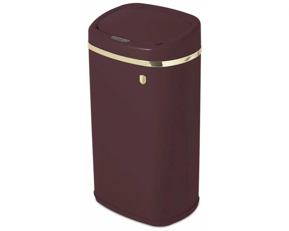 Berlinger Haus Abfallbehälter mit Sensor 58L matt bordeaux Leonardo Collection