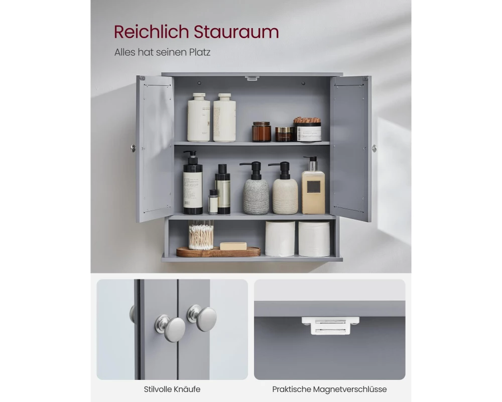 VASAGLE Spiegelschrank MDF, 13 x 56.5 x 58.5 cm