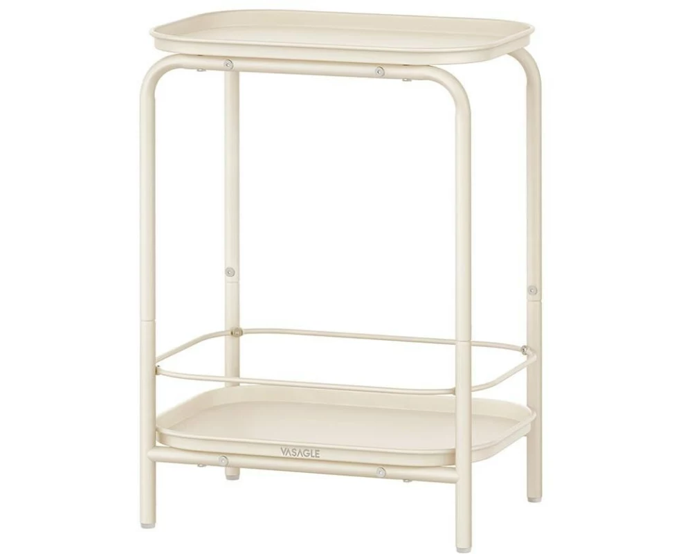 VASAGLE Beistelltisch 40 x 30 x 56 cm, Cremeweiss