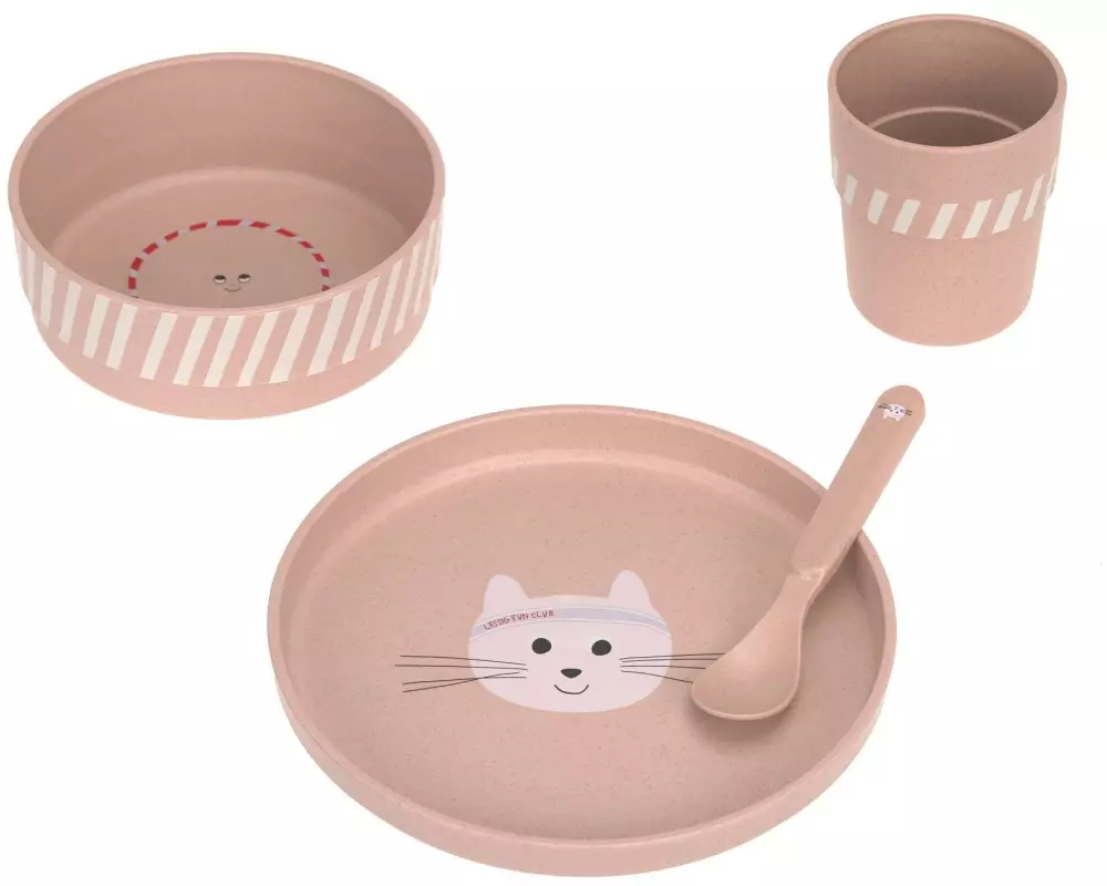 Lässig Kindergeschirrset Tiny Team Cat 4-teilig, Braun