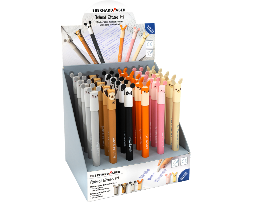 EBERHARD FABER Gelschreiber Erase It Display 560104 Animal, assortiert 36 Stück