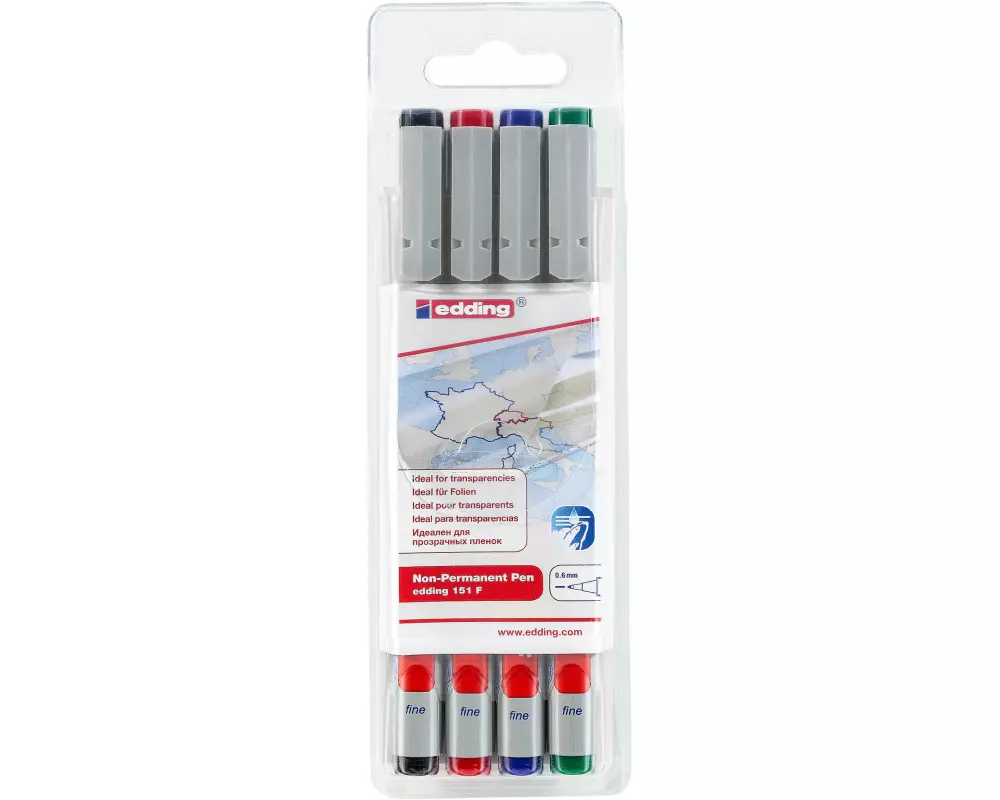 edding Folienstift Pen 151 F, 4-Set