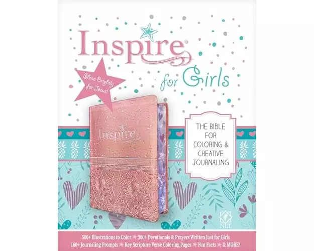 Inspire Bible for Girls NLT (Leatherlike, Pink)