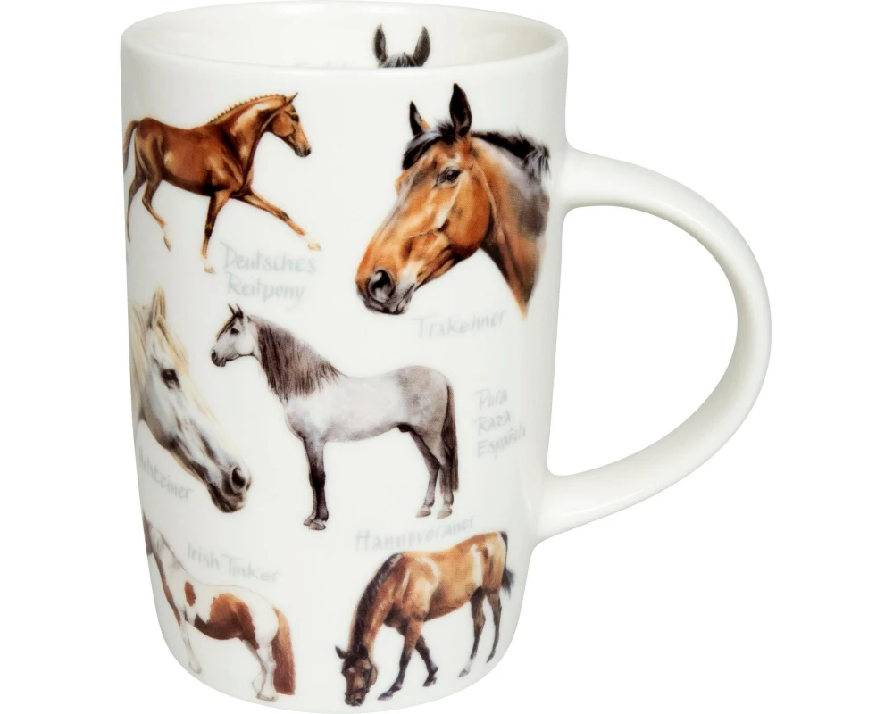 Könitz Universaltasse Natures Diversity – Horses 600 ml, Weiss
