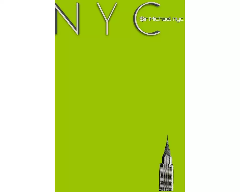 NYC Chrysler building chartruce grid style page notepad Michael Limited edition