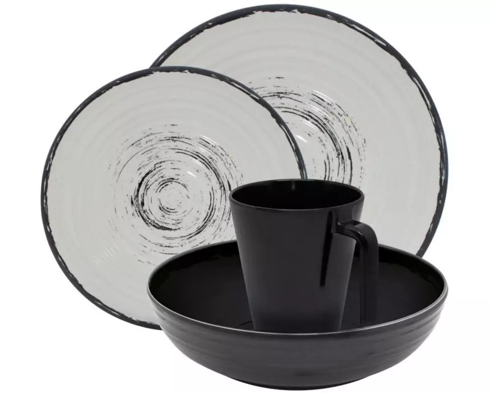 Eurotrail Outdoor-Geschirrset Isla Schwarz