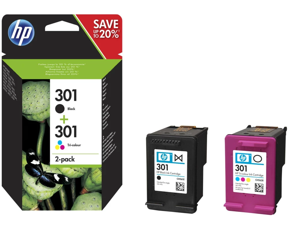 HP Combopack Nr. 301 (Tinte N9J72AE) C/M/Y/BK