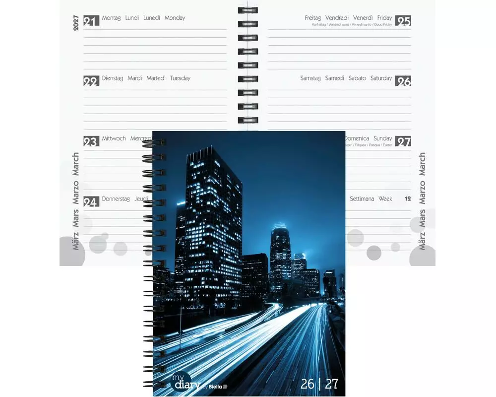 Biella Schulagenda mydiary Wire-O 2026/27 City, 12 x 16.5 cm