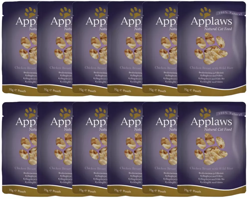Applaws Nassfutter Pouch Huhn & Wildreis, 12 x 70 g