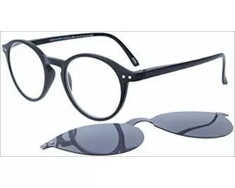 Brille. NIZZA, G10000, schwarz, Kunststoffbrille mit Federtechnik, Etui, +1.00 dpt