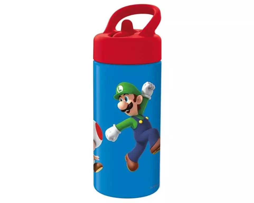 Amscan Trinkflasche Super Mario 410 ml, Blau