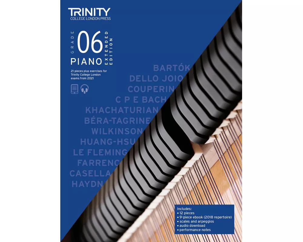 Trinity College London Piano Exam Pieces Plus Exercises From 2021: Grade 6 - Extended Edition