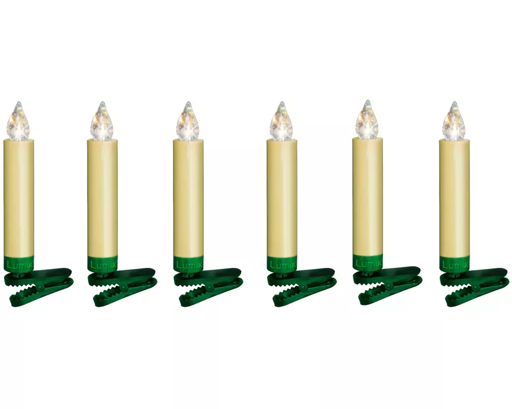 Lumix LED Baumkerze SuperLight Mini, Elfenbein, 6er-Set