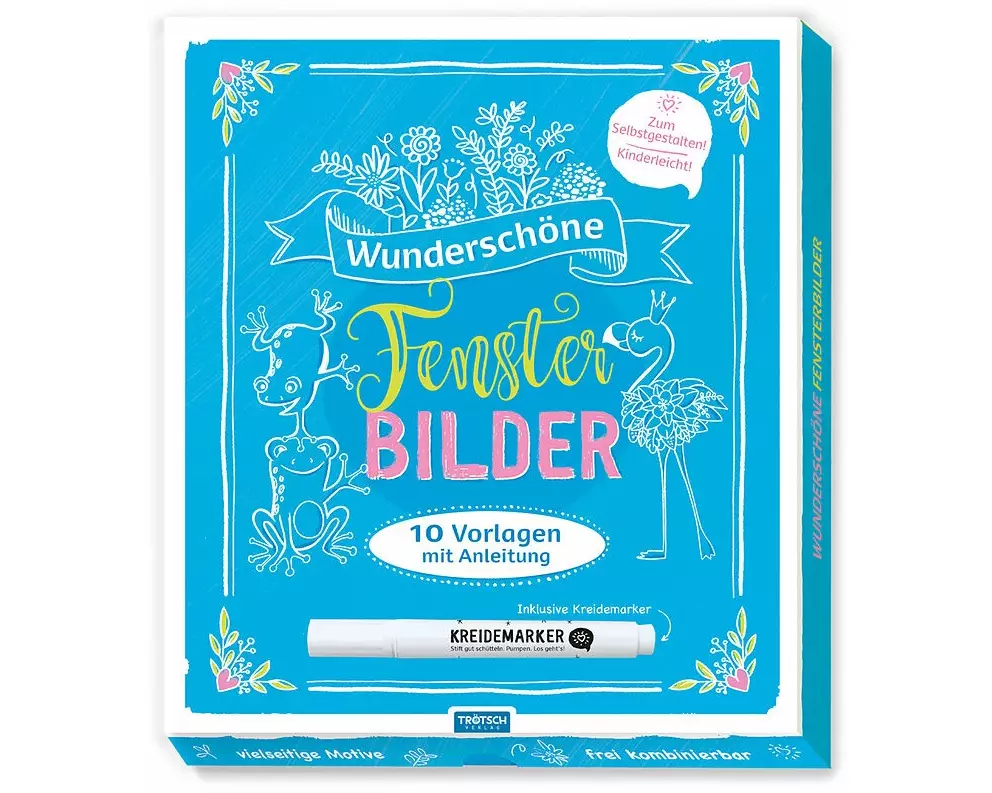 Trötsch Wunderschöne Fensterbilder mit Kreidemarker Mappe mit Vorlagen und Kreidemarker