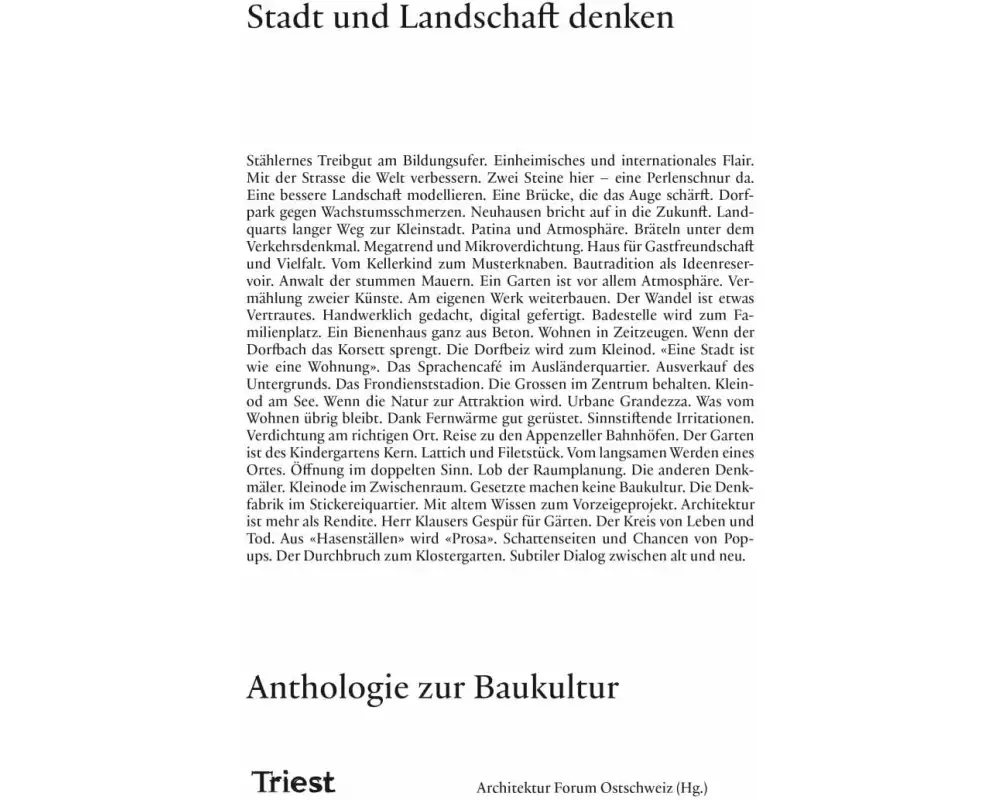 Stadt und Landschaft denken